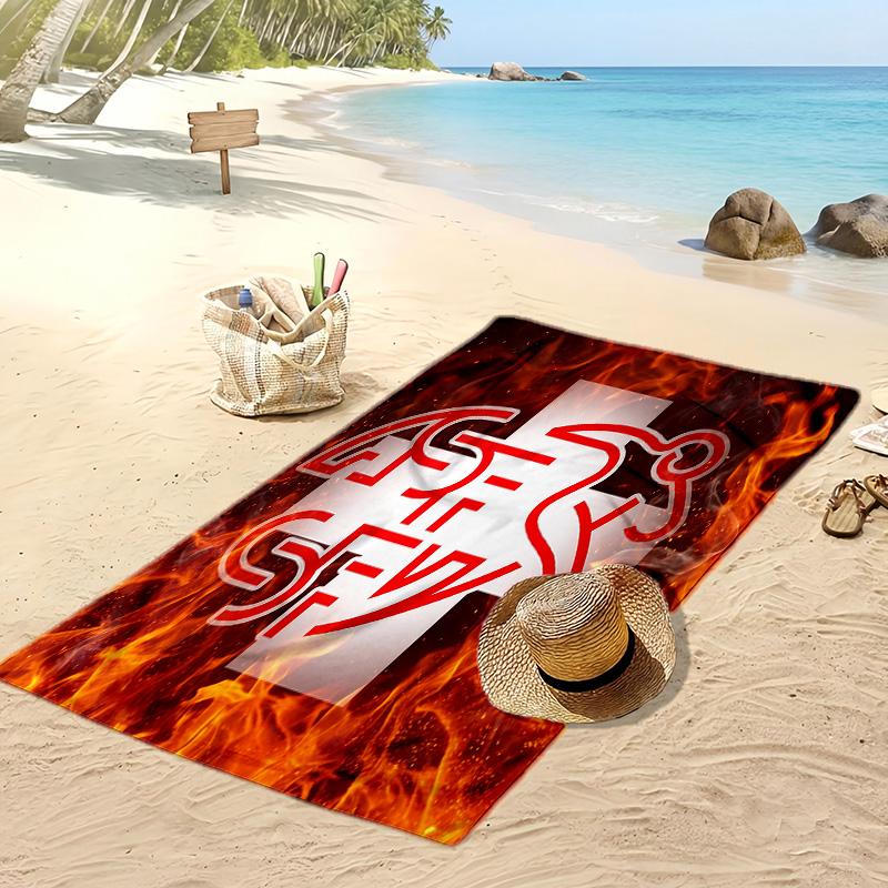 Switzerland football Print Beach Towel Quick Dry Super Absorbent Soft Bath Towel for Swimming Beach Travel Fan Souvenir Gift
