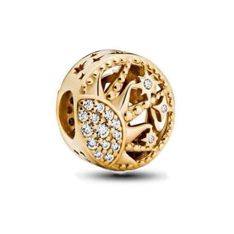 Sparking Gold Animal Heart Clip Charm Beads Dangle Fit Original Snake Bracelet Necklace Beads For Diy Jewelry Women Gift