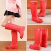 Fashion PVC High Tube Rain Boots Non-slip Thick Bottom Outdoor Water Shoes Rubber Shoes Waterproof Rain Shoes For Women
