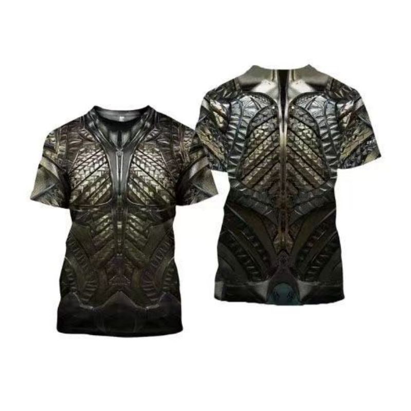 Летний мужской 3D-печатный ретро-костюм в стиле средневекового рыцаря с круглым вырезом и коротким рукавом, свободный повседневный топ больших размеров