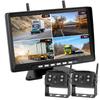 Hizenyo 1080P Wireless Backup Camera Monitor Set with 24V Backup IPS LCD Backup Monitor with Two Split Screen Digital Compatible with 12V To IP68