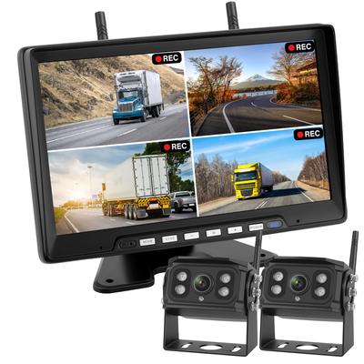 Hizenyo 1080P Беспроводной Комплект Монитора Камеры Заднего Вида с 24В Монитором Заднего Вида IPS LCD с Двумя Раздельными Экранами Цифровой Совместимый с 12В до IP68