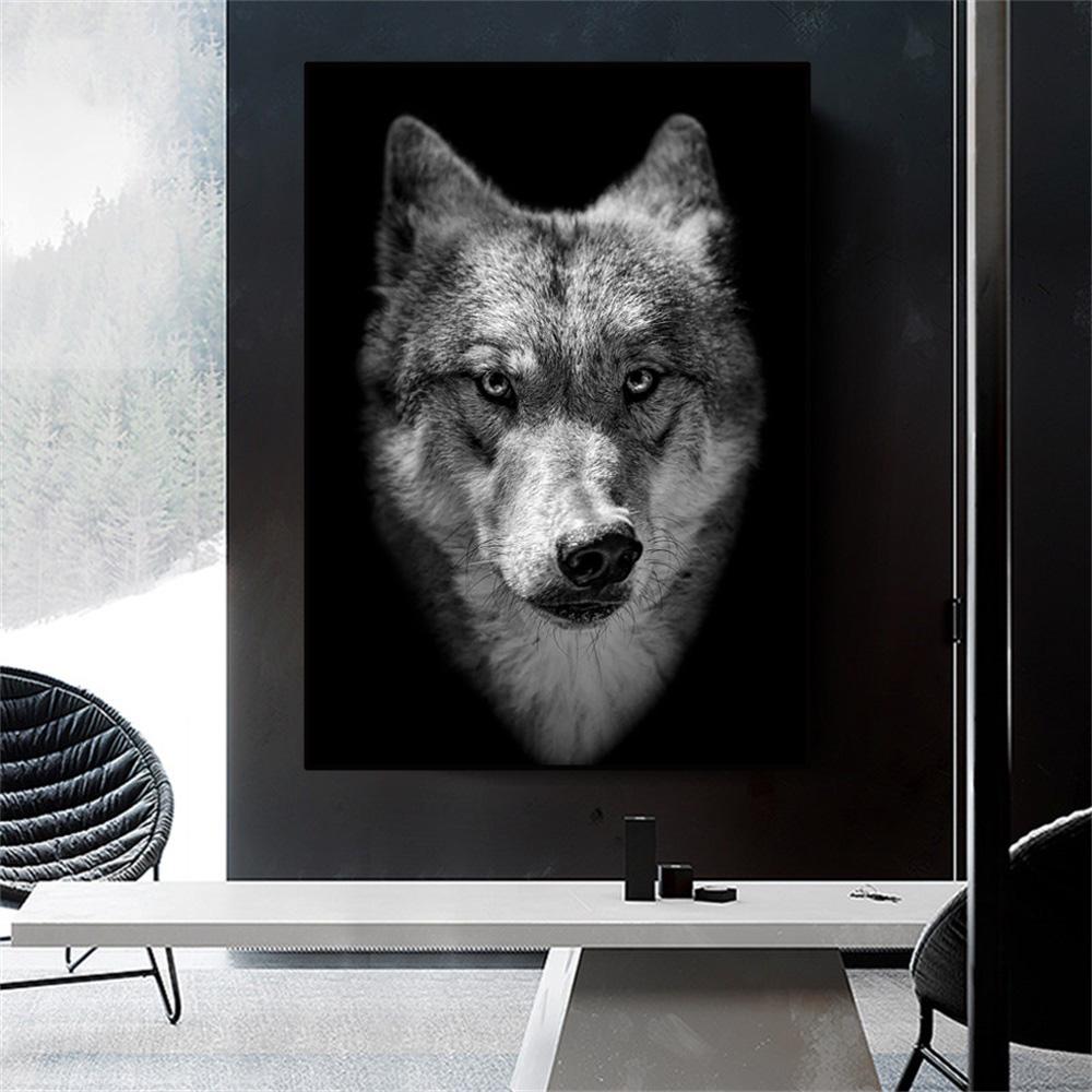 Grassland Wolf Animal Poster Print Canvas Wall Living Room Art Pop Art Home Decoration