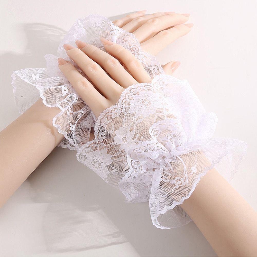 Comfortable Fake Sleeves Cuffs Lace Ruffled Wrist Lace Cuff Fashion Wrist Cuff  Wedding