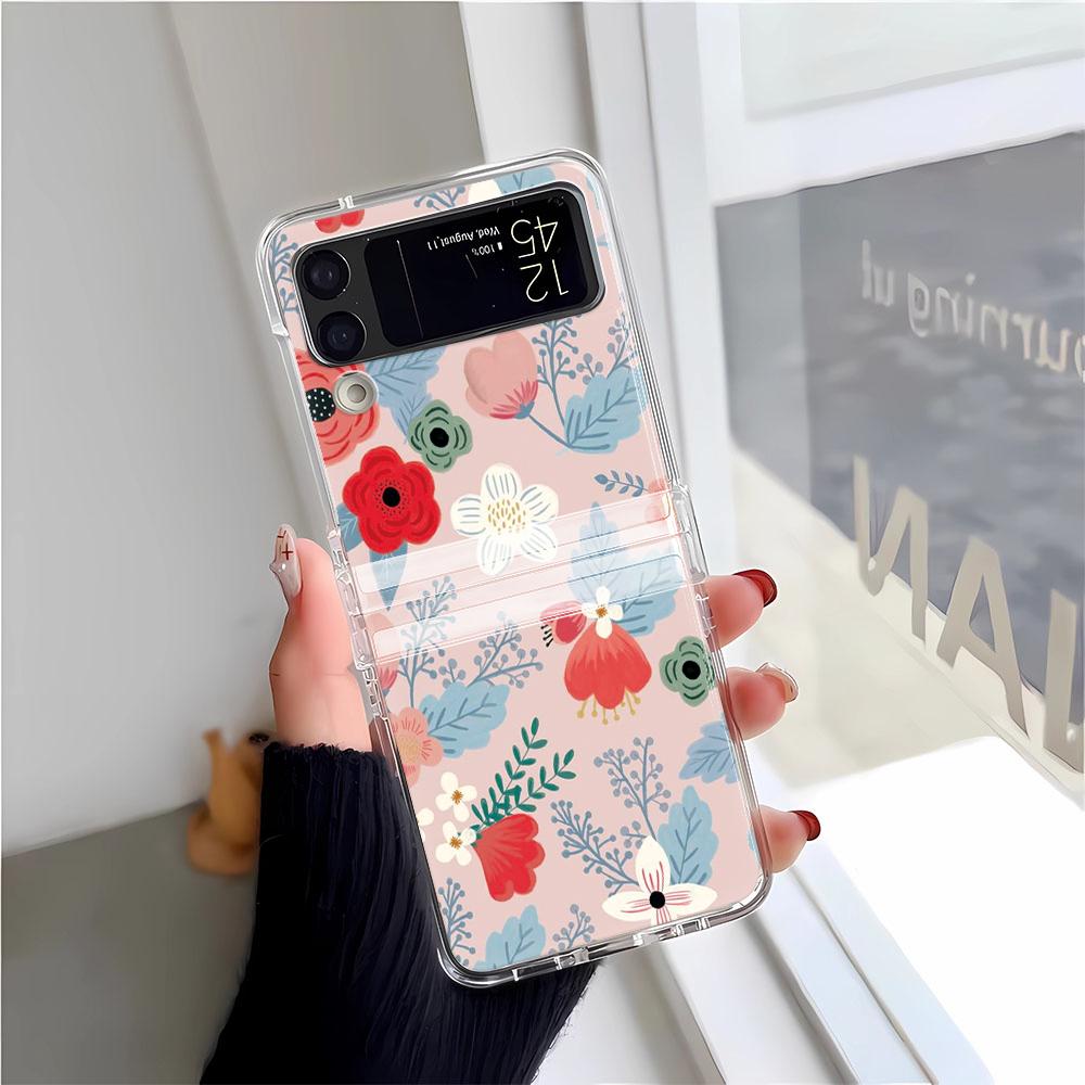 Чехол для телефона 'Стрекоза на цветке' для Samsung Z Flip 3 4 5 6 F711 Чехлы Funda для Samsung Z FLIP 3 4 5 6 Чехол-бампер Funda Coque