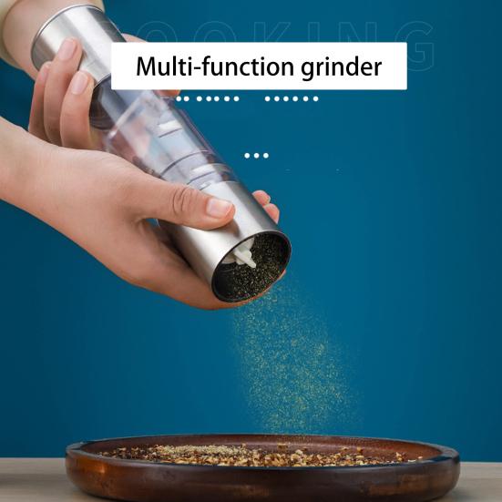 Pepper Grinder 2-in-1 Adjustable Coarseness Stainless Steel Manual Salt Pepper Spice Mill Home Supply