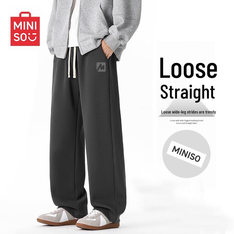MINISO Men's Straight-Leg Cotton Blend Sweatpants
