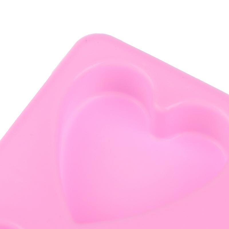 Силиконовая форма для мыла ручной работы с 4 полостями, сердце, 3D-свеча для изготовления мыла