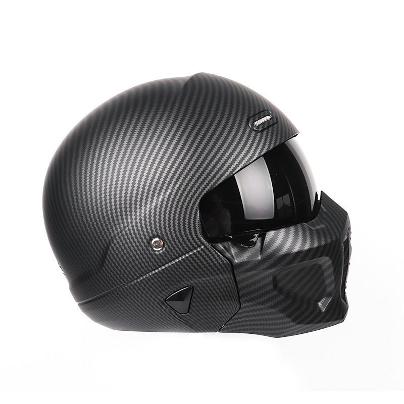 Retro Half Helmet Motorcycle Electric Bike - Black Scorpion Warrior Design All Season S-XL Sizes