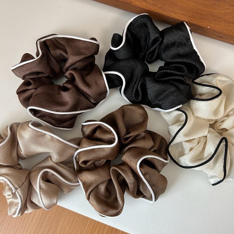 Корея Элегантная Большая Резинка для Волос для Женщин белая Атласная резинка для волос Девочки эластичные Резинки для Волос черная веревка для волос аксессуар