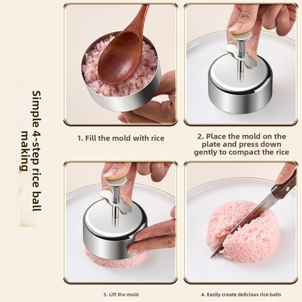 Stainless Steel Rice Ball Mold Round Sushi Rice Ball Maker Meat Patty Mold Lunch Preparation