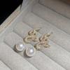Copper Zircon Pearl Snake Earrings Jewelry Accessories Crystal Snake Eardrop Female Gift