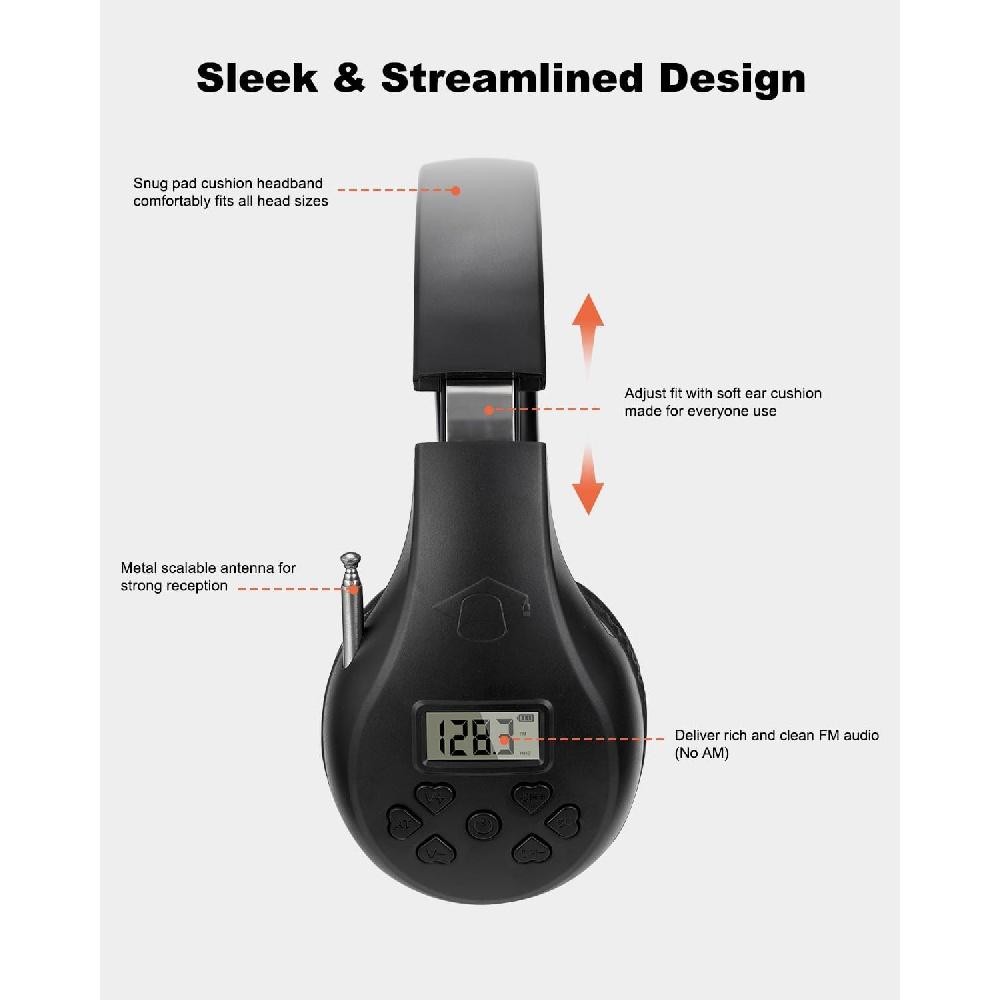 Портативные персональные FM-радио наушники с лучшим приемом, беспроводная гарнитура Walkman, FM-радио наушники для прогулок, пробежек