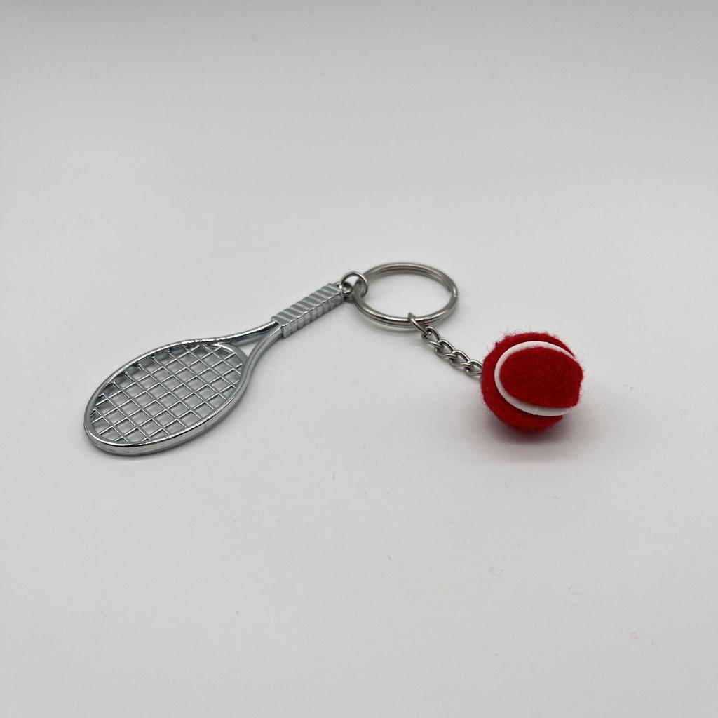 Брелок-подвеска в виде мини-теннисной ракетки - металлический спортивный подарок