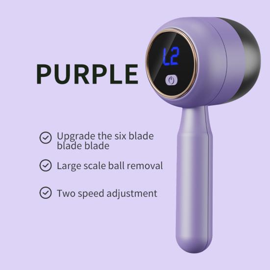 Lint Trimmer Fabric Shaver Electric Lint Remover with 6-Blade Cutter Adjustable Speed LED Display Rechargeable USB Charging Handheld Fabric Shaver