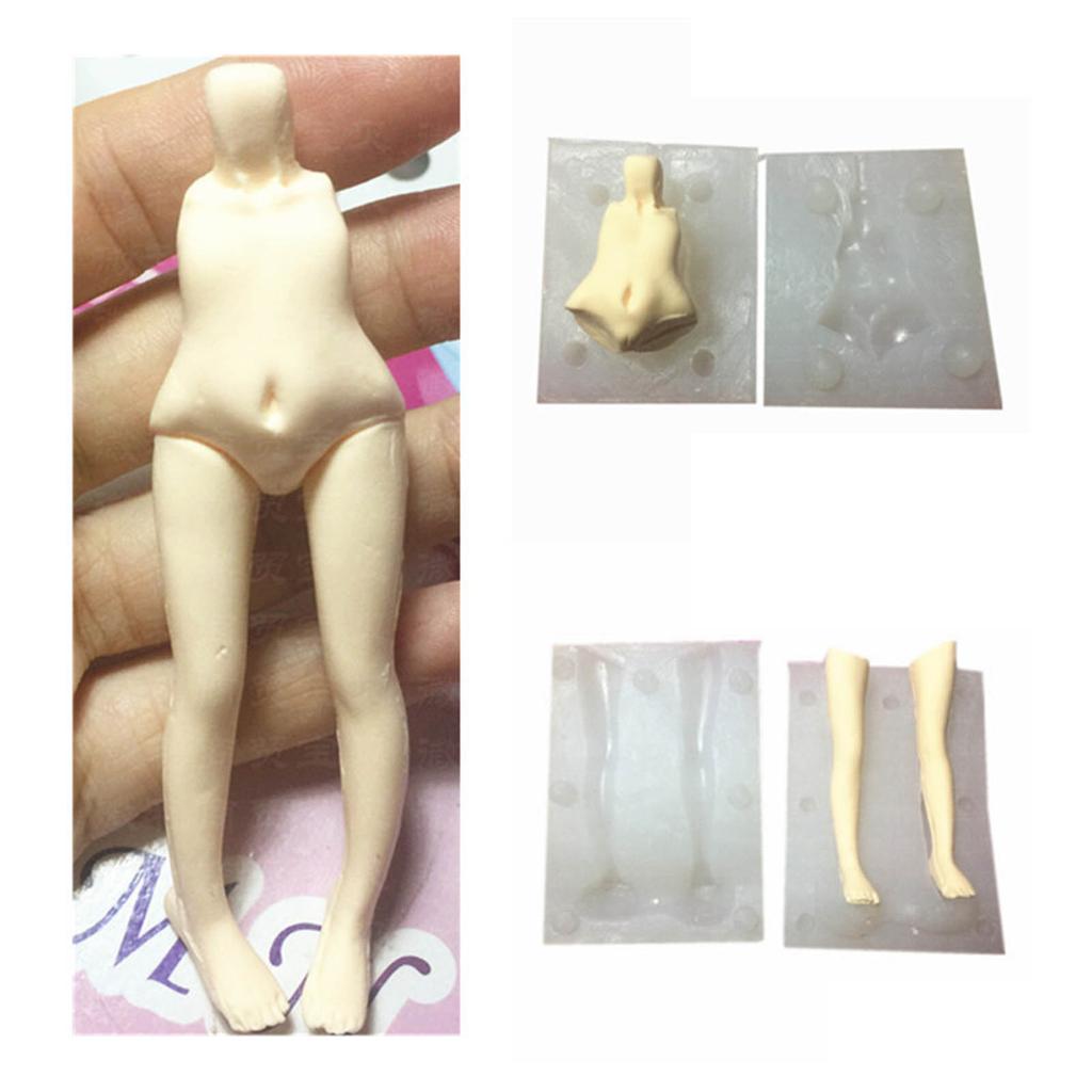 Dolls Body Leg Model Silicone Fondant Molds Aromatherapy Plaster Clay Mold Craft Mould DIY Cake Decorating Baking Tools