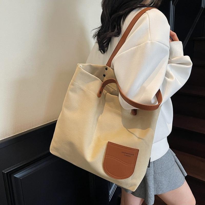 Вместительная сумка-тоут, простая и легкая наплечная сумка, женская осенняя новая повседневная наплечная сумка