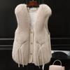 Fashionable Women Faux Fox Fur Vest Short Winter Coat Outerwear