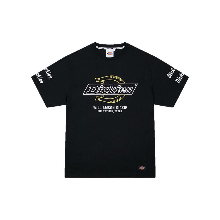 Dickies Мужская футболка с коротким рукавом и объемным принтом логотипа SS21 Топы Черный DK008733BLK