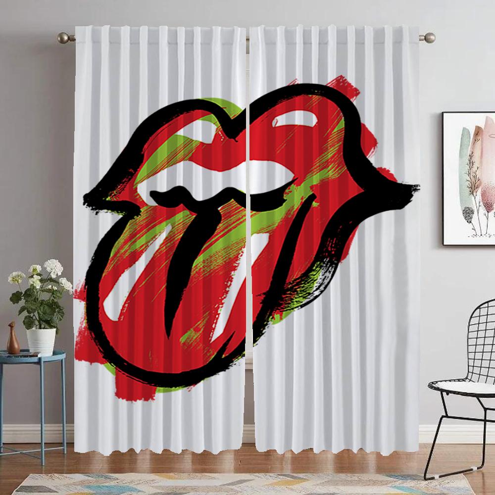 The Rollings Stones Shades Противомоскитные шторы для гостиной, занавески на окна, украшения на Хэллоуин, тюль для спальни, кухни