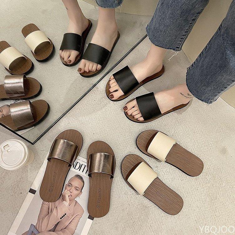 Женские сандалии 2024 года, летние повседневные удобные пляжные тапочки, модные сандалии на плоской подошве, женские уличные тапочки с закрытым носком Zapatillas Muje