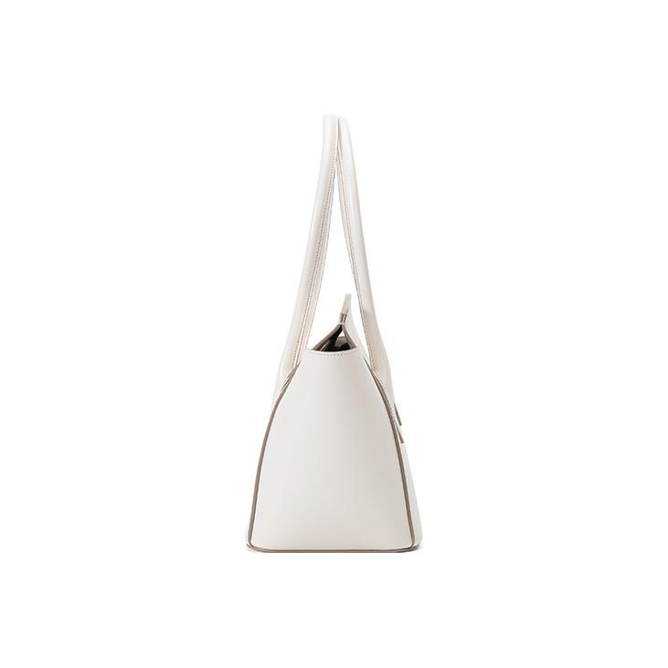 Bally Solid Color Design Embossed Cowhide Tote Shoulder Bag Women Bags Bone-White SANDAH-63
