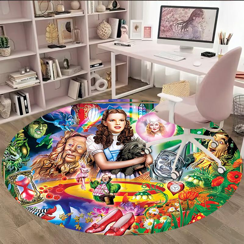 1pc The Wizard of Oz3 Print Round Carpet Chair Round Carpet Suitable for Bedroom Living Room Home Decorative Carpet