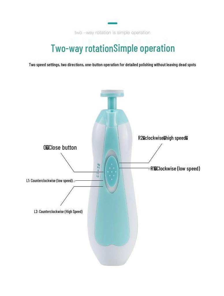 Electric Nail Grinder for Infants and Toddlers - Safe Baby Nail Trimming Tool