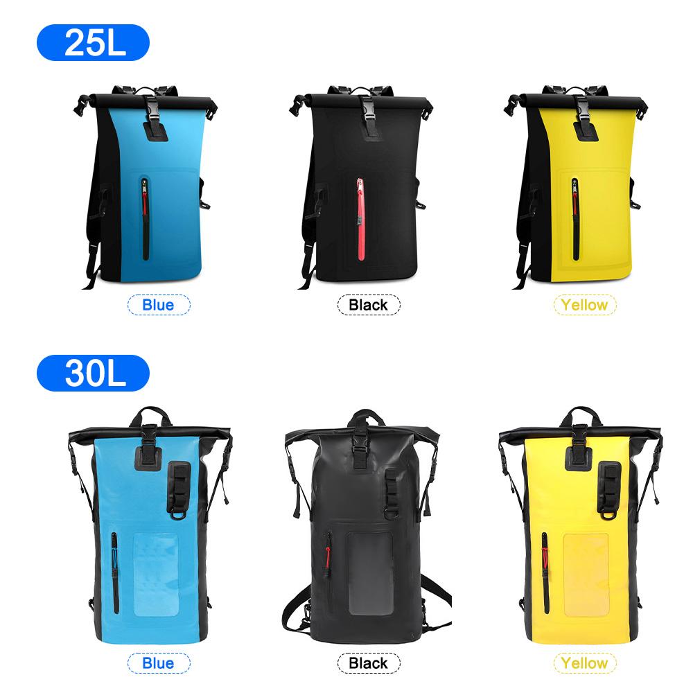 Водонепроницаемый рюкзак, сверхпрочная сумка для плавания с закручивающейся крышкой и передним карманом на молнии