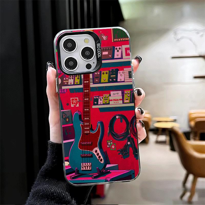 Guitar Retro Rock Music Shockproof Phone Case for iPhone 17 Air 16 16E 15 Pro Max 14 Plus 13 Mini 12 Back Cover Anti Fall Fundas