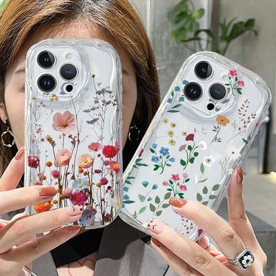 Прозрачный чехол для телефона с рисунком Цветок Лист Волна для OPPO Reno 12F 11 11F 5G 8 11 12 Pro 8T A58 A78 A79 A98 5G Reno 7 4G 5 6 Lite A18