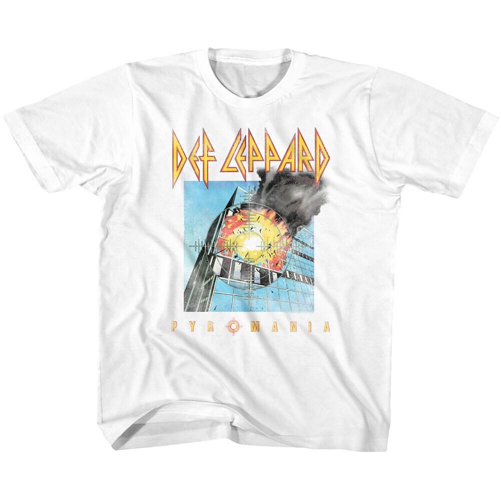 Def Leppard Faded Pyromania White Youth T-Shirt