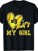 Softball Mom Dad That'S My Girl Jersey Number 9 Game Day T-Shirt Retro Casual Crew Neck Printed T-Shirt