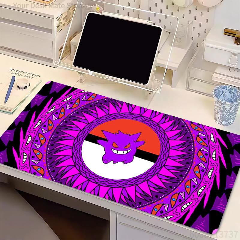Rubber Mouse Pad Lockedge P-Pokemon Gengar Gamer PC Computer HD Print Desk mat Keyboard Anime Gaming Accessories Mousepad Carpet