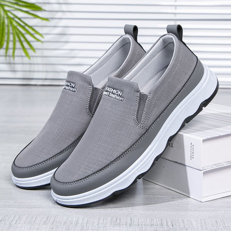 Cloth Shoes Men's Soft-soled Non-slip Canvas Shoes Slip-on Casual Shoes Lightweight Breathable Shoes