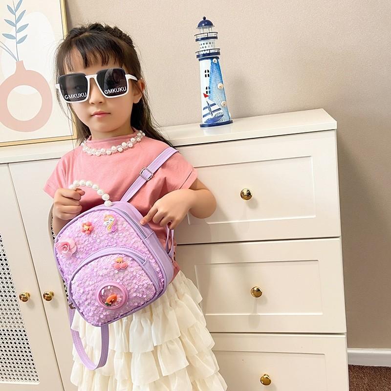 Fashionable Kids School Bag With Floral Elements And Adjustable Air Cushion Straps