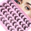 20 Pairs Of Mixed False Eyelashes, Simulated Curled Thick Natural Eyelashes