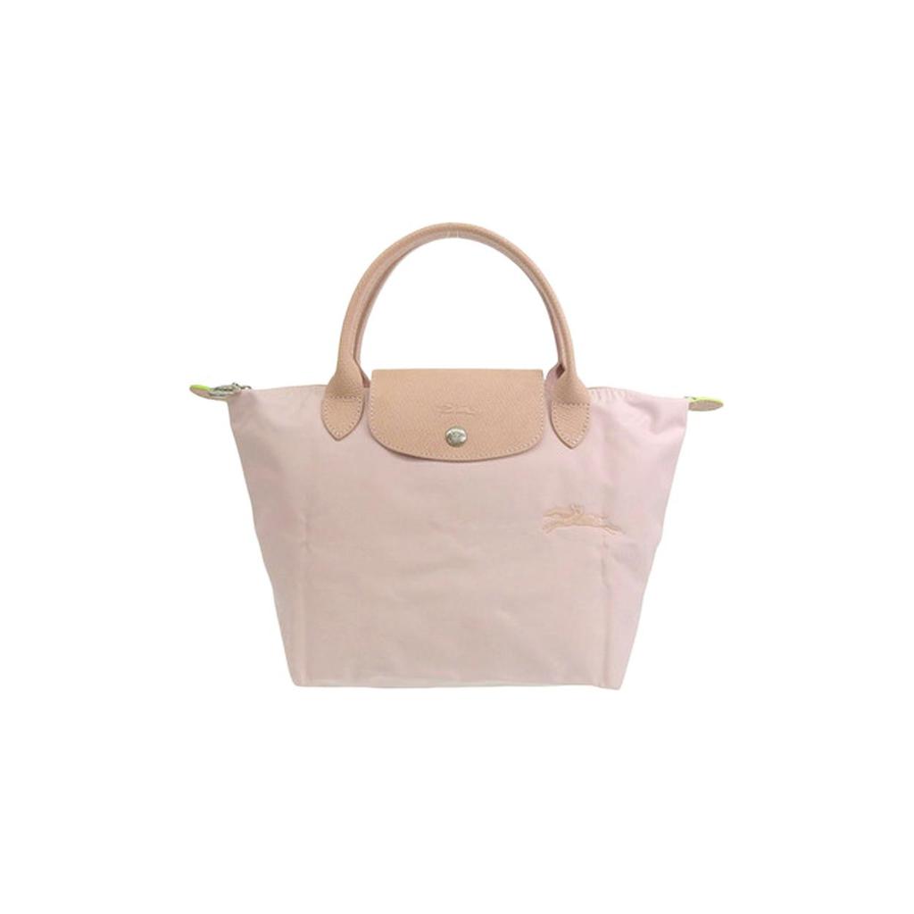 Longchamp Сумка Le Pliage Green из канваса с кожаными деталями, форма 'пельмень', на одно плечо, маленькая, женская, цвет вишневый цвет