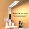 Dual-Head Eye-Protecting Desk Lamp with Clock and Pen Holder for Students and Children