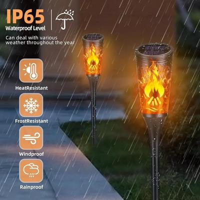 Водонепроницаемые уличные солнечные фонари IP65, солнечный фонарь с мерцающим пламенем для украшения садовой дорожки, газона