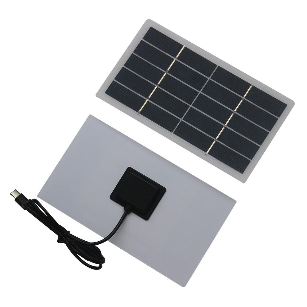 2W 5V Solar Charging Panel Type-C Plug for Security Camera Phone Outdoor Portable Power Supply