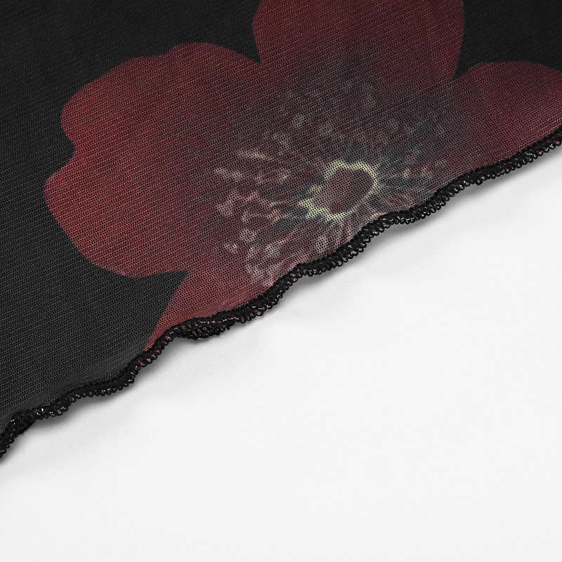 Wrapped Chest Summer Slit Dress Printed Lace Bra Skirt Women's Clothing Backless