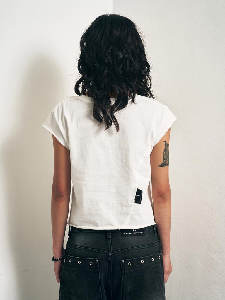 YEEL Y. Cap Sleeve T-Shirt White