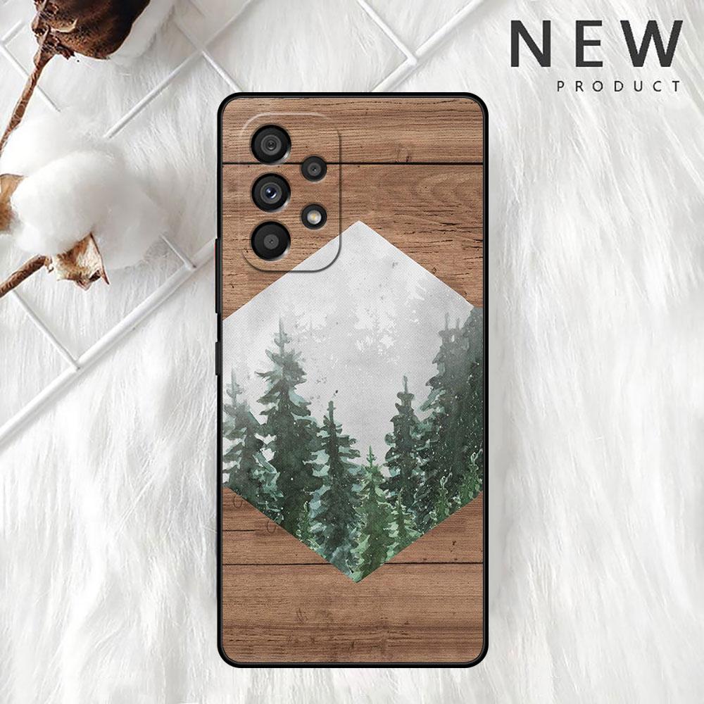 Чехол с лесной геометрией, деревом и природой для Samsung Galaxy A52 A53 A13 A12 A32 A33 A51 A21s A71 A23 A31 A22 5G, черный чехол для телефона