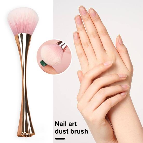 Стоячая щетка для ногтей с четырехлистным клевером, основание зеркала, мягкая щетина, длинная ручка, средство для удаления пыли для ногтей, щетка для очистки, женский инструмент для макияжа