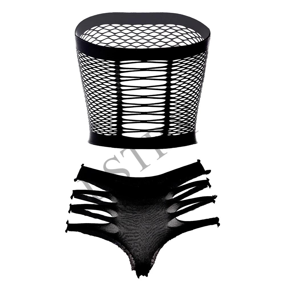New Sexy Lingerie Woman Fishnet Bikinis Body Underwear Sexy Stockings Erotic Bodysuit Porn Costume Transparen Dress Mesh Sex Set