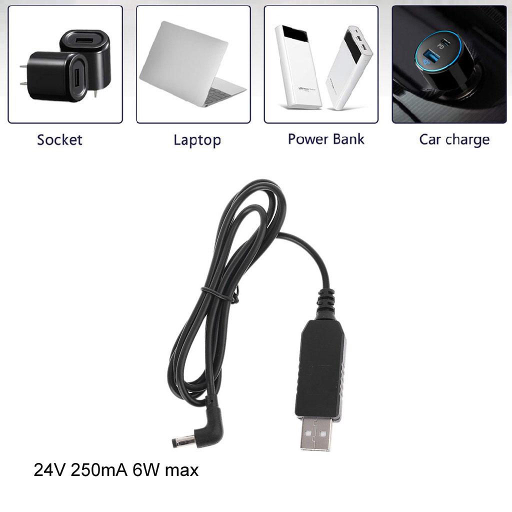 Универсальный 90-градусный USB 5В в 24В 5.5x2.1мм 250мА Повышающий Кабель Линия Усиления Питания Для Роутера Светодиодных Лент Камеры