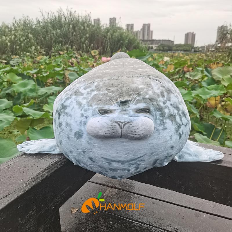 30~80см Мягкий плюшевый пухлый морской котик, набивная кукла водного животного, утешительный подарок на день рождения, белый серый