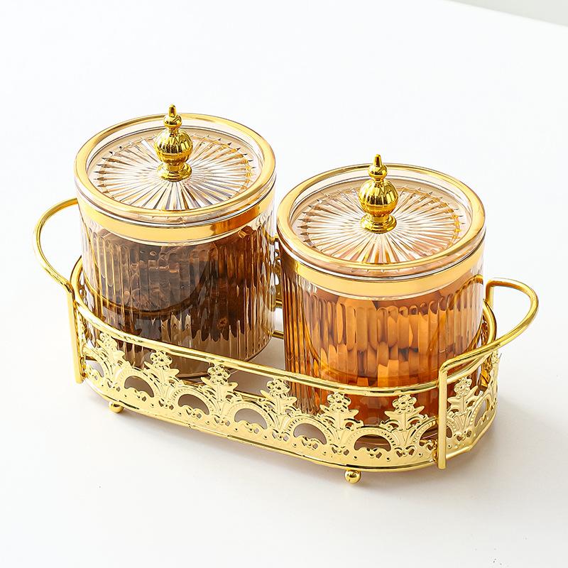 Прозрачная полосатая банка для приправ на кухне, контейнер для хранения зерна, позолоченная банка для сахара, бытовая коробка для приправ, банка для соли