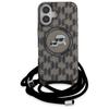 Karl Lagerfeld KLHMP16SHCKCKLCK iPhone 16 6.1" black/black hardcase IML Crossbody Monogram Karl & Choupette Head MagSafe